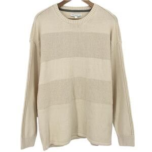 AND NOW THIS NWT Men's Textured Knit Sweater Cream Size Large Relaxed Fit